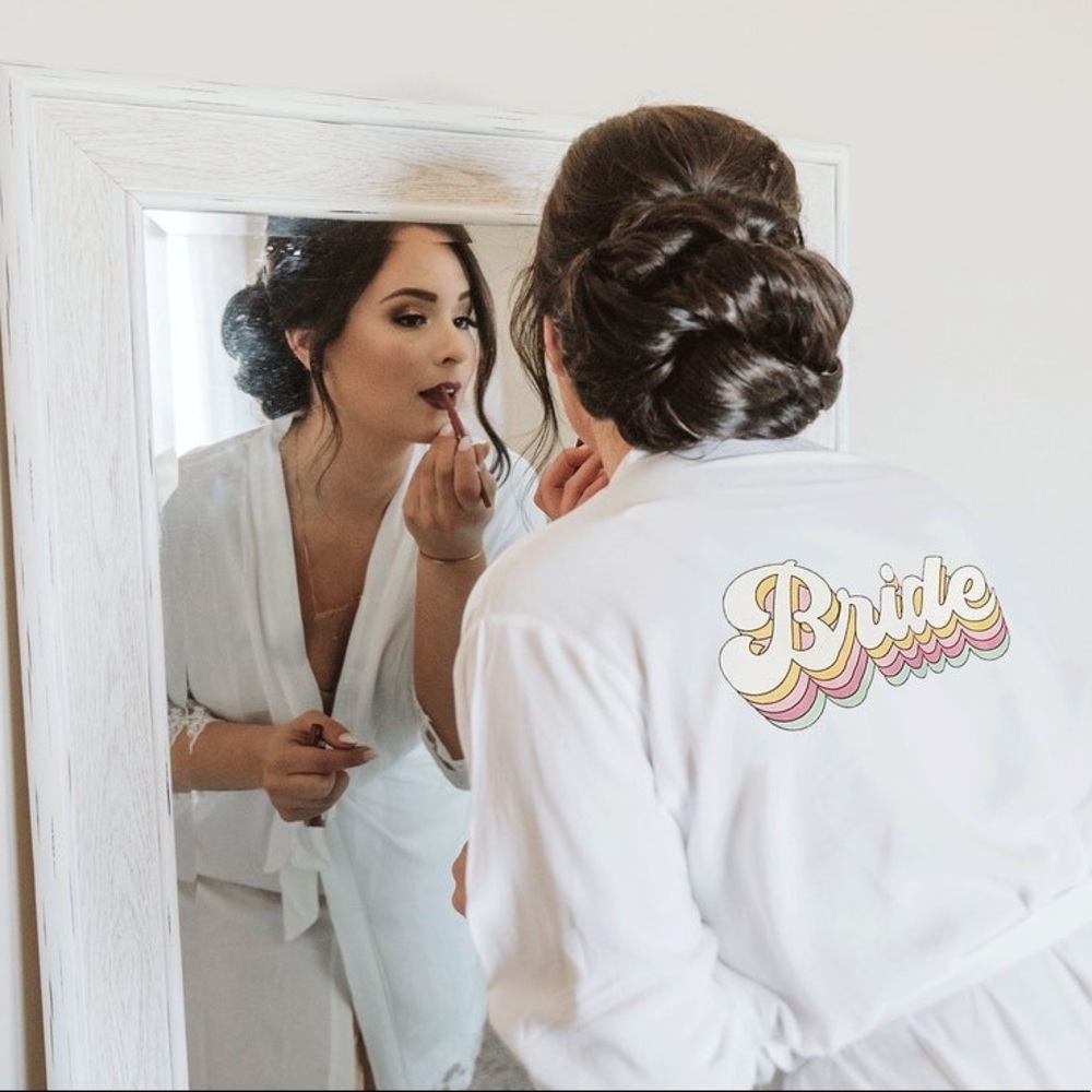 Retro Bride Robe & Matching Pouch - never used/opened!